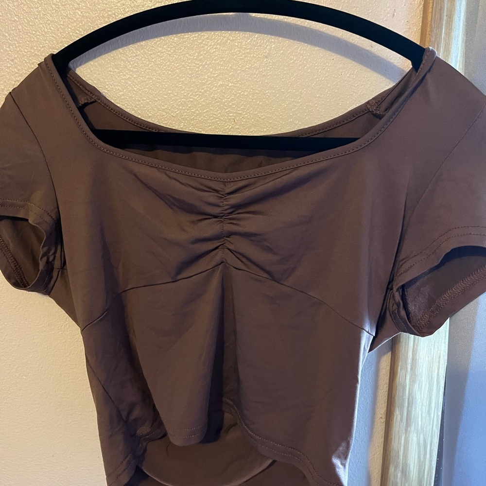 SHEIN Brown Ruched Women's Blouse